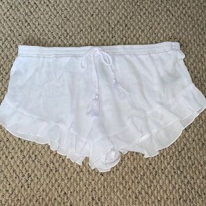 White Flowy Shorts